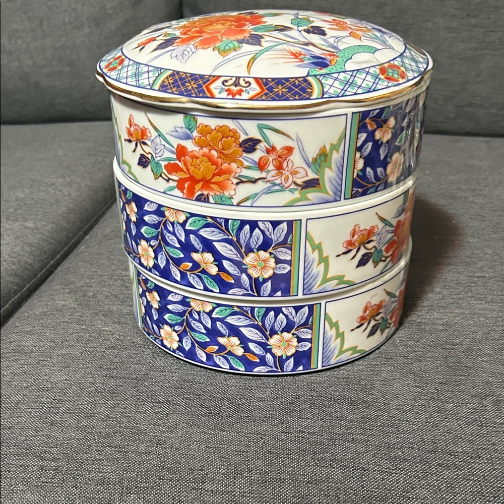 Floral Ceramic Stacking Boxes